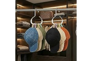 2PACK Hat Organizer for Baseball Caps, Stainless Steel Hat Rack for Closet, Multi-Functional Cap Hangers for Scarves, Handbag