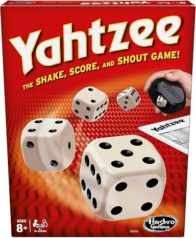 Hasbro Yahtzee Score Pad Board Game with Dice Cup Cards Chips Instructions