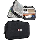 BUBM Gadget Organiser Case for Data Cables, Chargers, Plugs, Memory Cards, CF Cards Pen Drives and More--Compact, Well Made, Ideal Travel Bag, Black