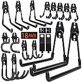 Kodreat 18 Pack Garage Hooks Heavy Duty - Anti-Slip Coating, Garage Storage Hooks for Hanging Bike,Ladder,Garden Tools,Hose