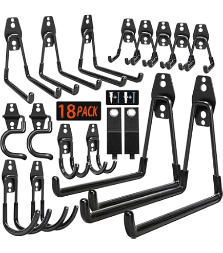 LIFKOME Garage Storage Hooks 4 Heavy Duty Wall Mount Hooks Garage