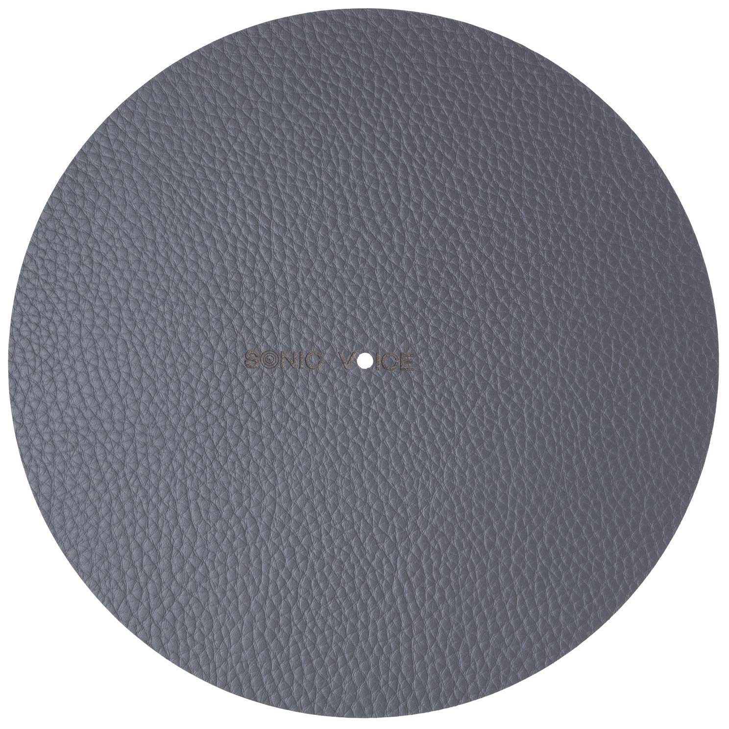 Turntable rest in dark grey from Sonic Voice made from full genuine leather for best cushioning โ image 1
