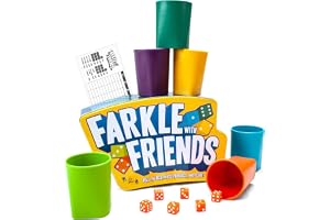 Brybelly Farkle: The Family Dice Game | Fun Dice Game for Game Nights | 6 Cups & Dice | 6 Player Game Only