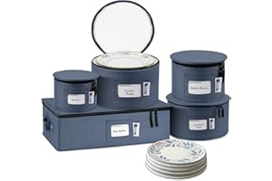 China Storage Hard Shell Containers 5-Piece Set Moving Boxes for Dinnerware, Glasses, Plates, Mugs and Saucers Sturdy Dish Or