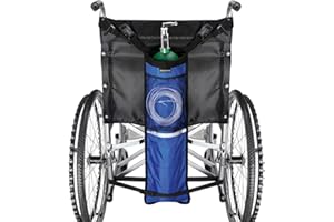 ZHEEYI Oxygen Cylinder Bag for Wheelchair Portable Oxygen Tank Holder with Adjustable Straps & Zippers Blue