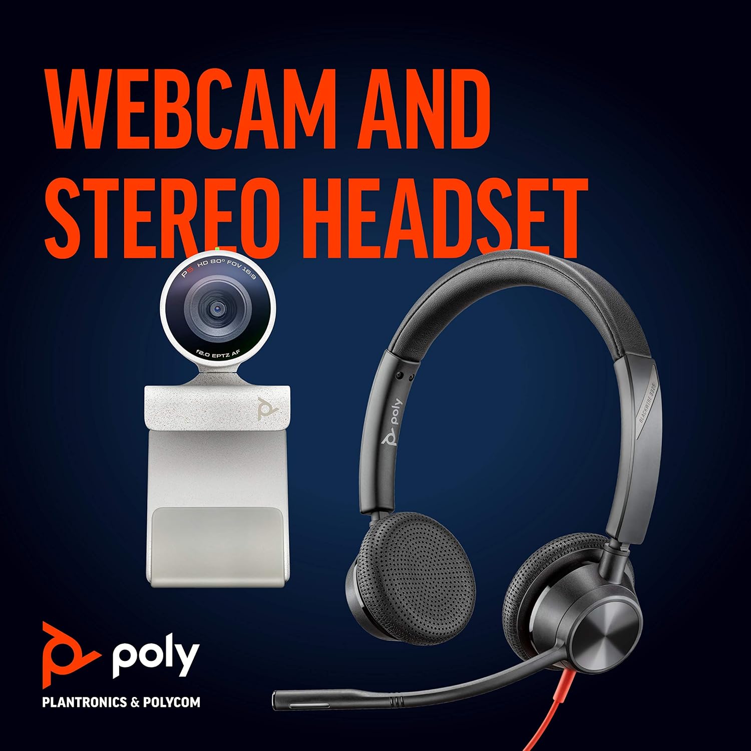 Poly Studio P5 Kit with Blackwire 3325 (Plantronics) - 1080p HD Video Conferencing Camera - Professional USB-A Kit for Wired Webcam and Stereo Audio Headset - Image 3