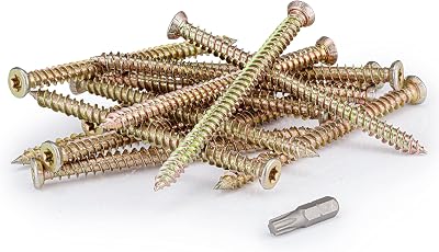 SEQUAL 100mm Concrete Screws Pack of 20 Torx Bit Included
