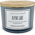 Red Leaf Home | Alpine Lake Candle | Large | Aromatherapy | Wooden Wick Collection | 14oz Jar