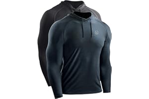 NELEUS Men's Dry Fit Athletic Shirt Workout Running Long Sleeve Shirts with Hoods