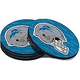 Malogtan Coasters for Drinks,Cup Coasters Set of 4 for Tabletop,Coffee Table,Blue Gray Design Drinking Coaster for Sport Football Fans,4 Inches Non-Slip Rubber Base