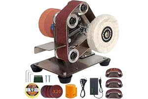 Mini Belt Sander, Multifunctional Electric Belt Sander Knife Making Supplies, 7 Adjustable Speed Electric Knife Sharpener, Po