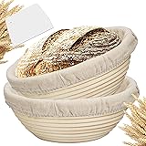 Farielyn-X 2 Packs 9 Inch Bread Banneton Proofing Basket - Baking Dough Bowl Gifts for Bakers Proving Baskets for Sourdough L
