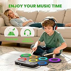 VerkTop Electric Drum Set Built-in Speaker, Kids