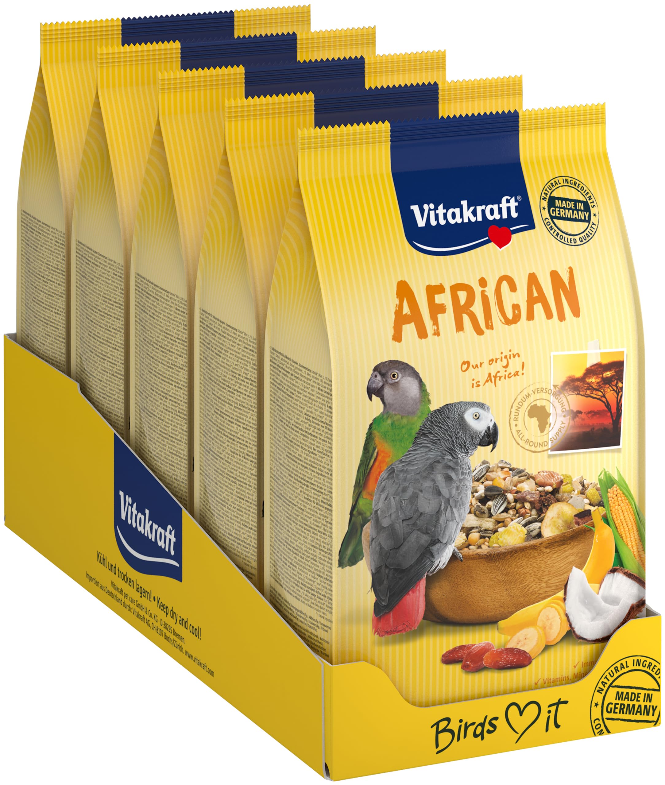 Vitakraft African Parrot Food - Large Breeds 750 g (Pack of 5)