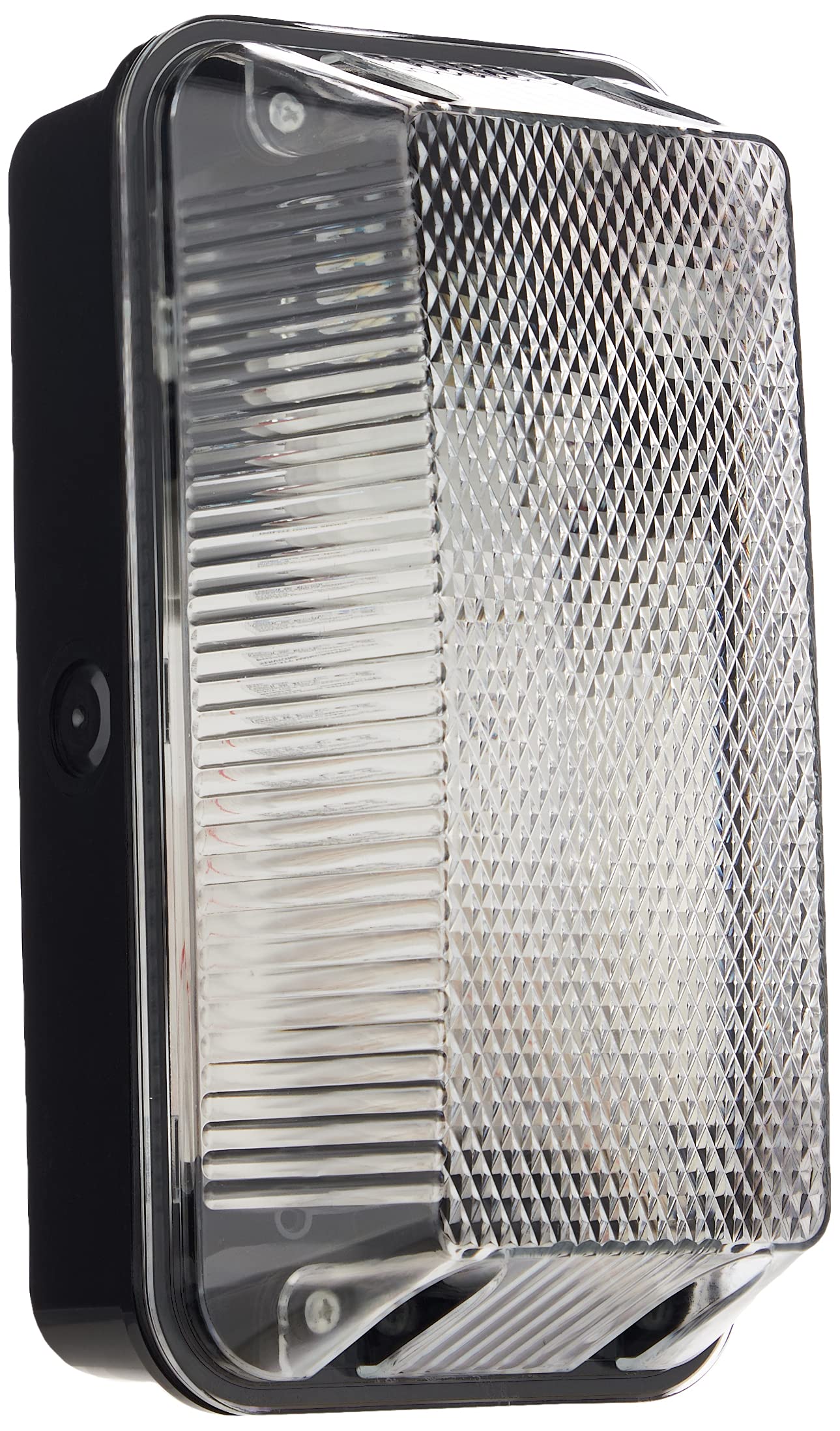 Knightsbridge 230V IP65 60W B22 Bulkhead with Clear Prismatic Diffuser and Black Plastic Base