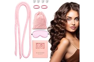 BABYSHEEP Heatless Small Hair Curler, No Heat Hair curlers to sleep in, Soft Velvet thin heatless curls headband set for long hair and short hair, 9pcs with Gift Box (Pink)