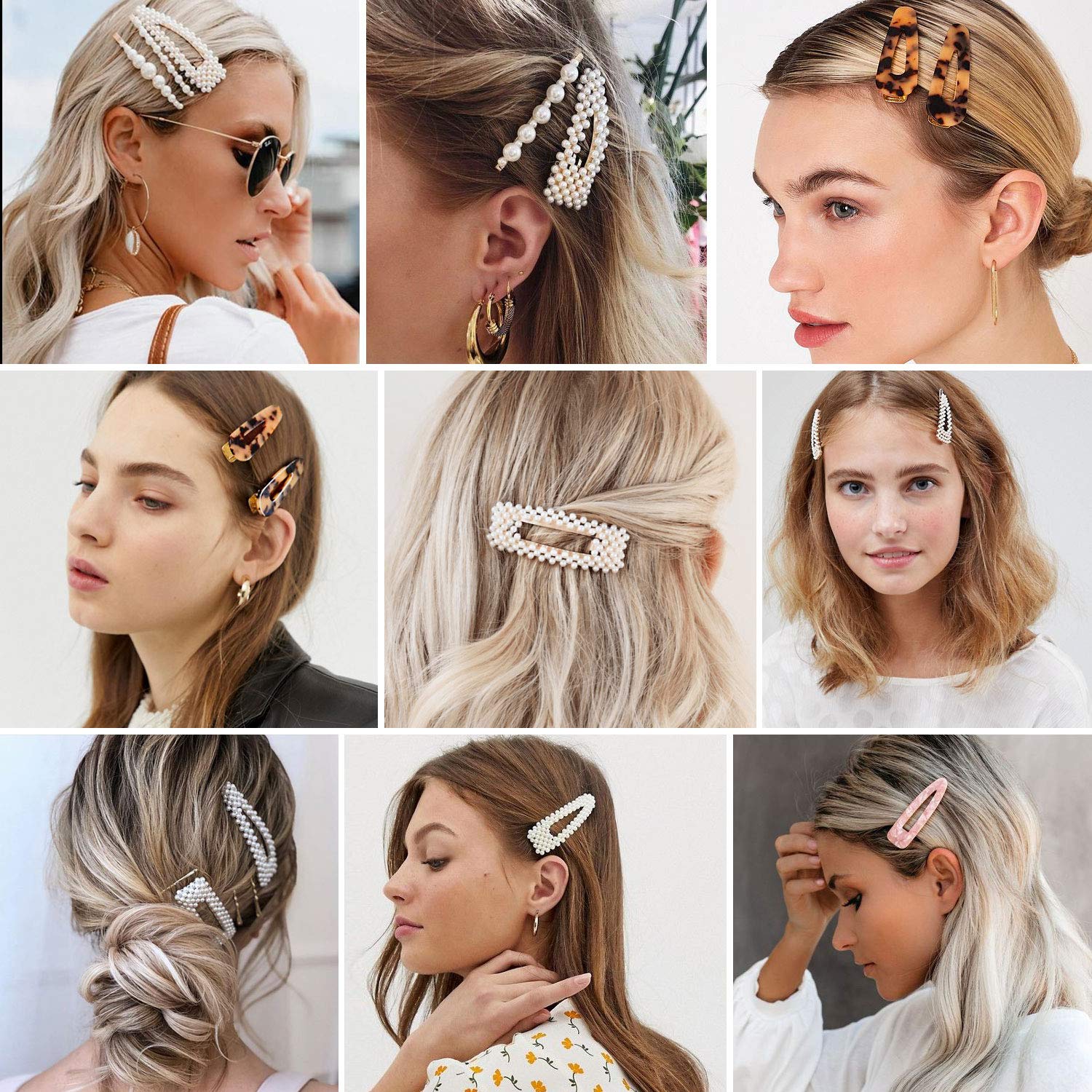 Langwolf Hair Clips for Women Girls, Styling Acrylic and Pearls Hair Barrettes for Ladies Short, Medium, Long, Braids Hair Decorations : Beauty