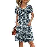 OFEEFAN Womens Summer Dresses 2026 Spring Tshirt Sundresses Dress Beach Vacation Resort Wear Clothes Cruise Outfits Print 03 M