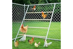 YUMEKA Chicken Roosting Ladder with Leg Bands,Chicken roosting Bars, Chicken coop Toys, Suitable for Chicken Run and Chicken Perch, Backyard Poultry, Farm Roost Toys for Chickens 55.1' L x 40.1' W