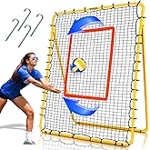 SPOYNAL 7x4 FT Volleyball Rebounder Net, 5-Angle Volleyball Training Equipment, Adjustable Rebounder Net Practice Setting, Spiking, and Bumping, Practice Net for Baseball, Softball, Lacrosse, Soccer