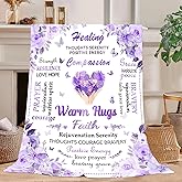 Get Well Gifts for Women After Surgery - Soft Hug Blanket - Thinking of You Gift for Mom, Sister, Friend - Healing Comfort Inspirational Gifts - Get Well Soon Prayer Gift 50"x60"（Purple）