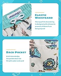 maamgic Boys Swim Trunks with Compression Liner