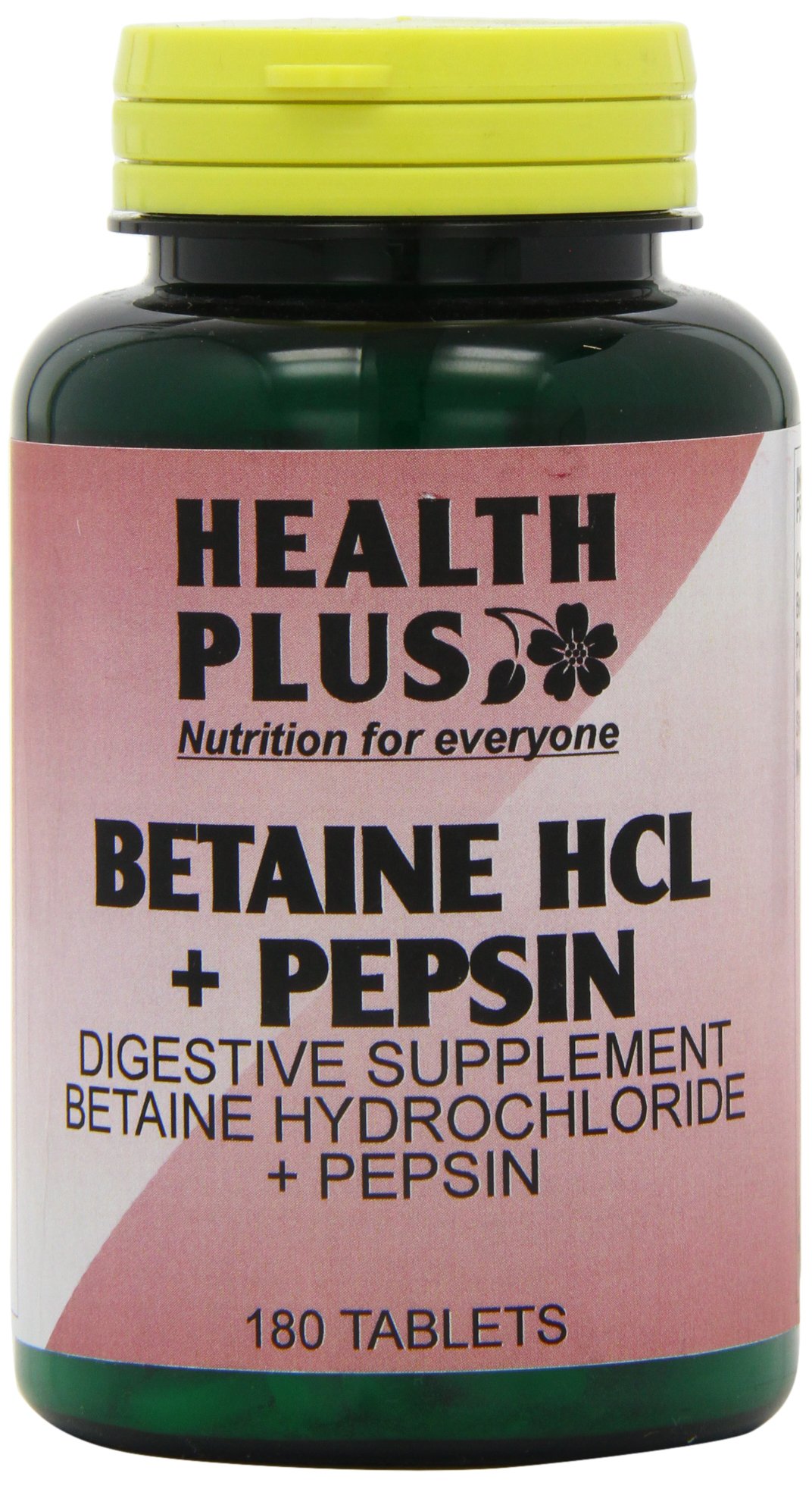 Health Plus Betaine Hcl + Pepsin Digestive Health Supplement 180 Tablets NEW