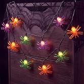 SUNSGNE Halloween Spider String Lights, 8.5Ft Halloween String Light with 10 Spider Lights for Party, Curtain, House, Garden, Yard Decor