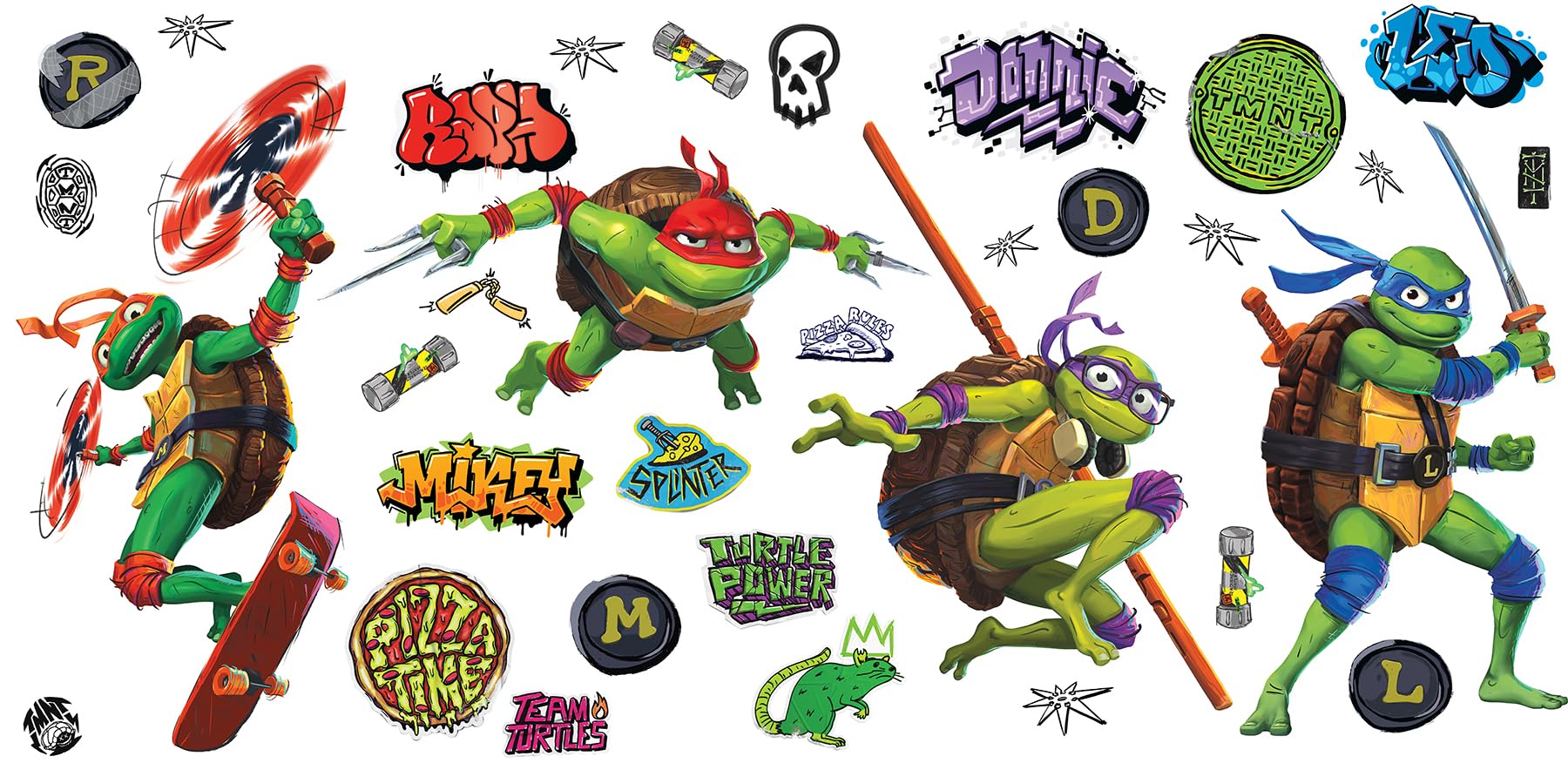 Repositionable Tortues Ninja Grabuge Stickers