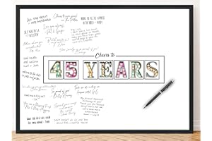 L & O GOODS L&O Goods Birthday Or Anniversary Decorations | Party Supplies, Guest Book, Or Card Alternative | Signing Board for Party | Poster Size 11x17 (45 Years Poster (Unframed))