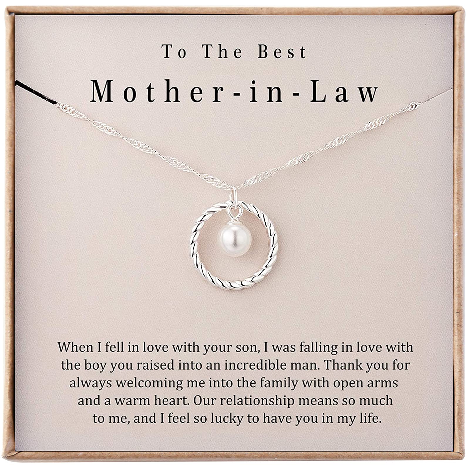 Famdecor Presents for Mother in Law Gift Sterling Silver Necklace for Women Mother in Law Birthday Gifts