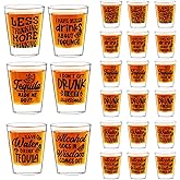 Kolewo4ever 24 Pieces Funny Friends Shot Glasses Funny Friends Shot Glasses Clear Shot Glass Cups with Heavy Base for Adult Small Glass Shot Cups 1.75 oz Shot Glass for Best Friends (Style-2)