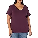 Amazon Essentials Women's Plus Size Short-Sleeve V-Neck T-Shirt