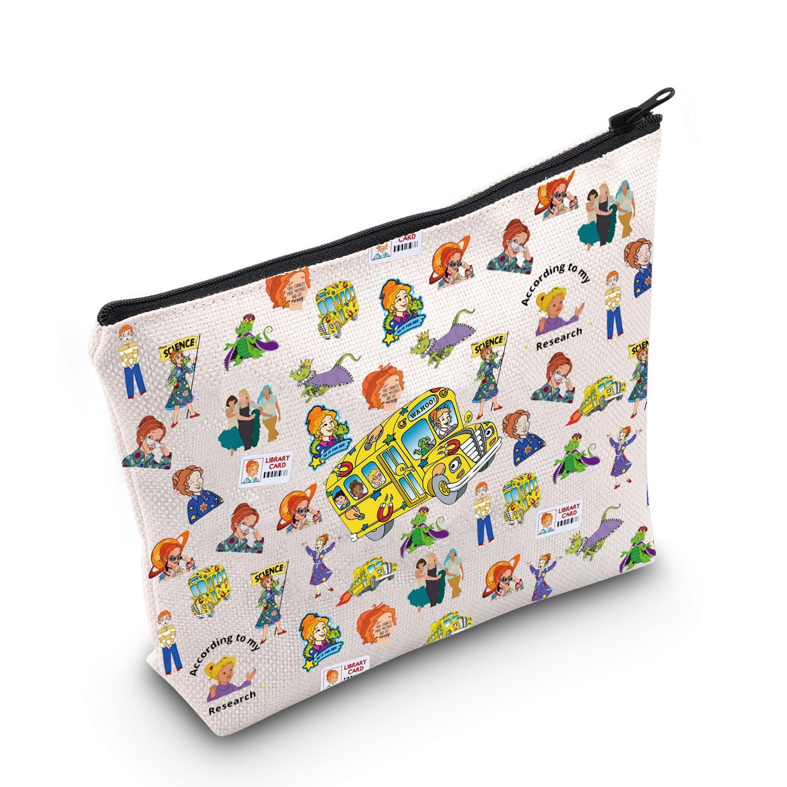 WZMPA Miss Frizzle Cosmetic Bag Frizzle Teacher Fans Gift Magic School Makeup Zipper Pouch Bag Miss Frizzle Merchandise, According to my, Fit