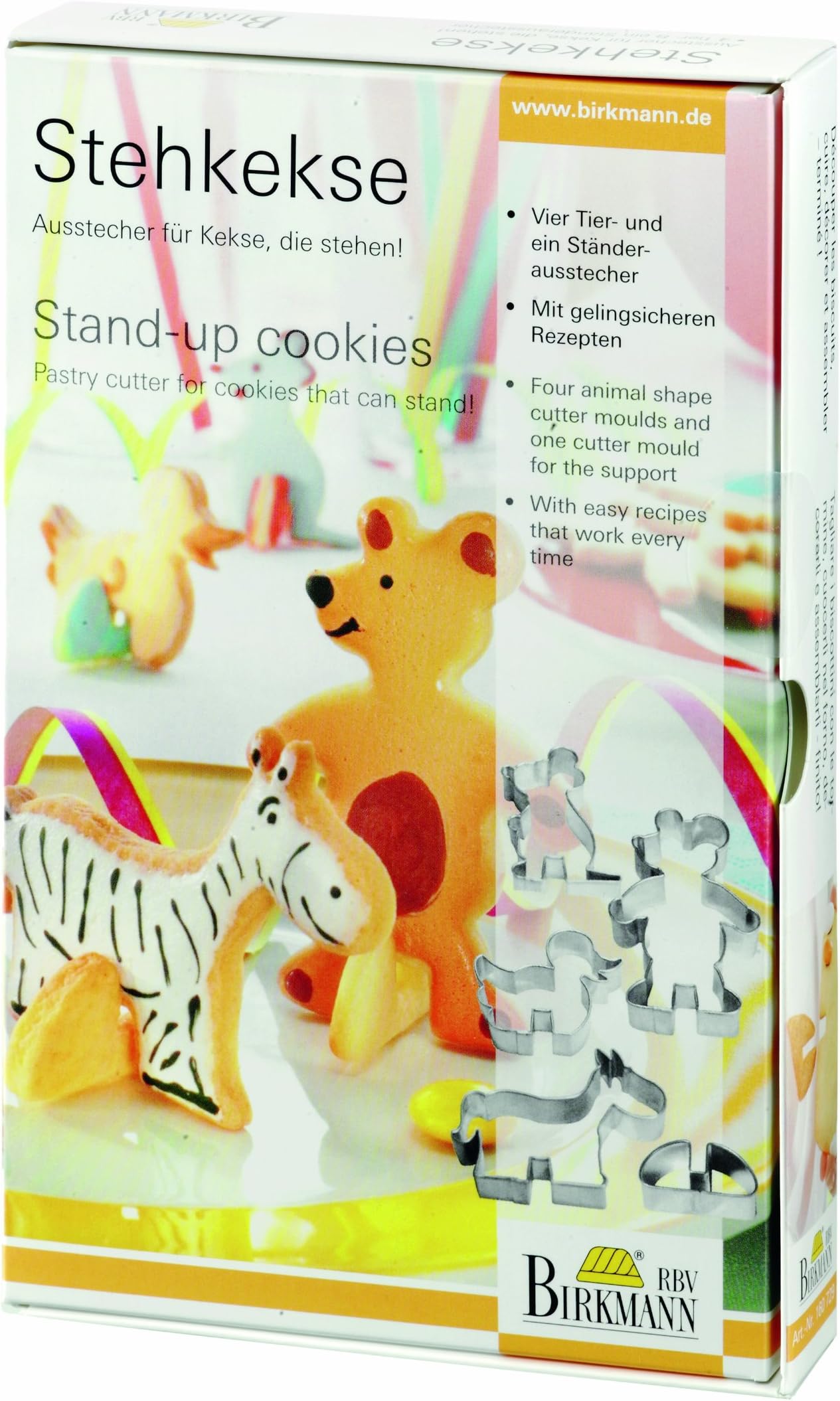 Birkmann Stand-Up Animals Cookie Cutter Set, 5 Piece
