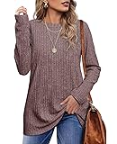 OFEEFAN Womens Fall Fashion 2025 Long Sleeve Shirts
