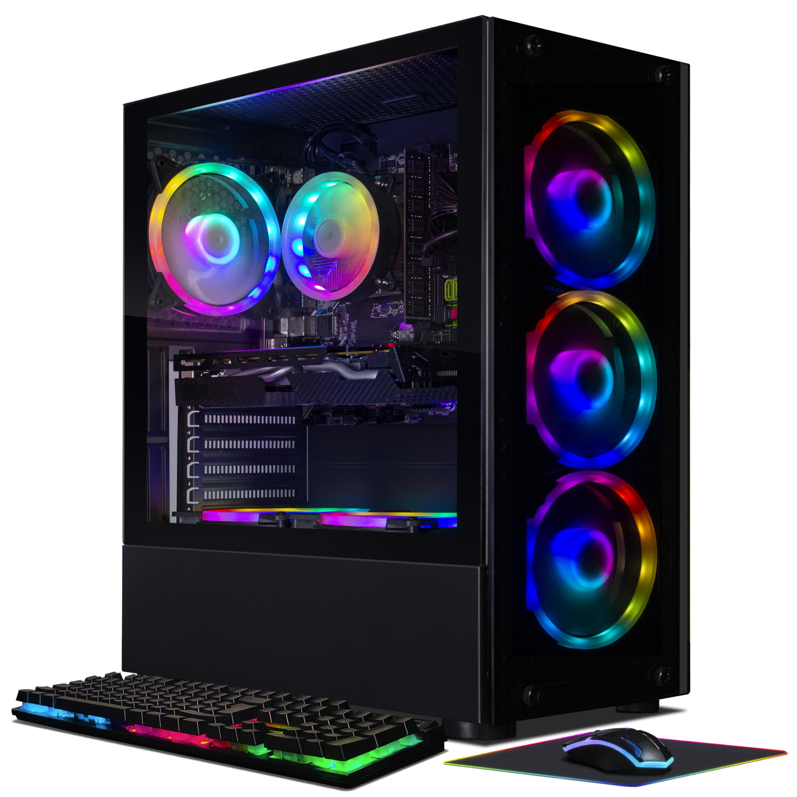 STGAubron Gaming PC Desktop, GeForce RTX 2060 Super 8G GDDR6, Intel Core i7-6700 up to 4.0G, 32G DDR4, 1T SSD, 600M WiFi, BT 5.0, RGB Fan x 6, Windows 10 Home