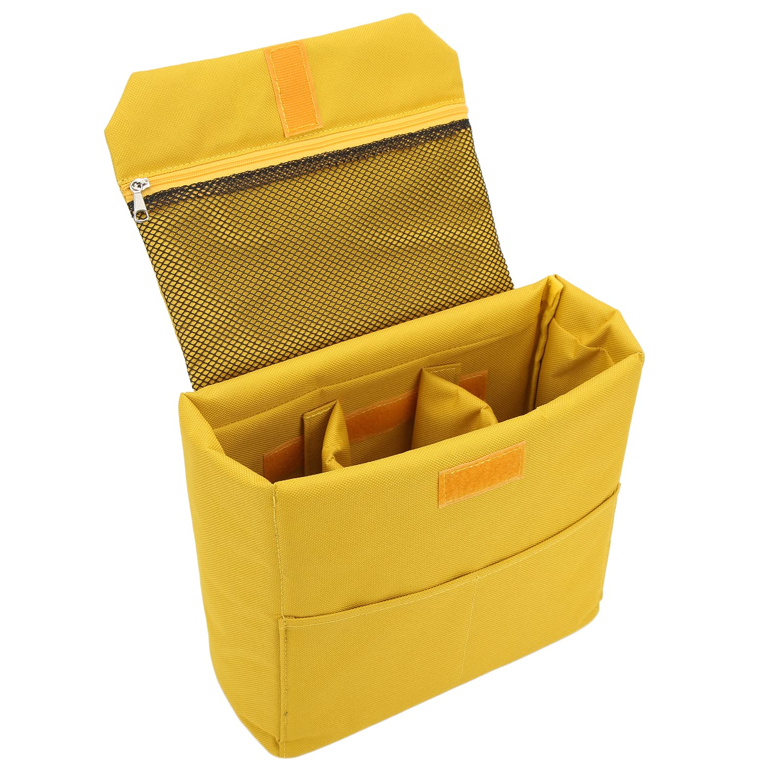Uadme Shockproof DSLR SLR Camera Bag, Nylon Camera Protection Insert Bag Camera Padded Bag Camera Inner Partition Protective High Capacity,for Camera Lens Flash Light Travel Photography(L-Yellow)