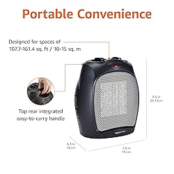 Amazon Basics Ceramic Space Heater, Portable Indoor