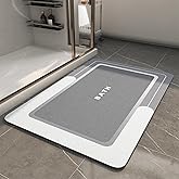 MontVoo-Bath Mat-Bathroom Mat Rug Non Slip Super Absorbent Stain Resistant Quick Dry Thin Bath Rug-Bath Mats for Bathroom Floor Bathtub Vanity-Bathmat Bath Rug Easy Care-17"x27" Grey