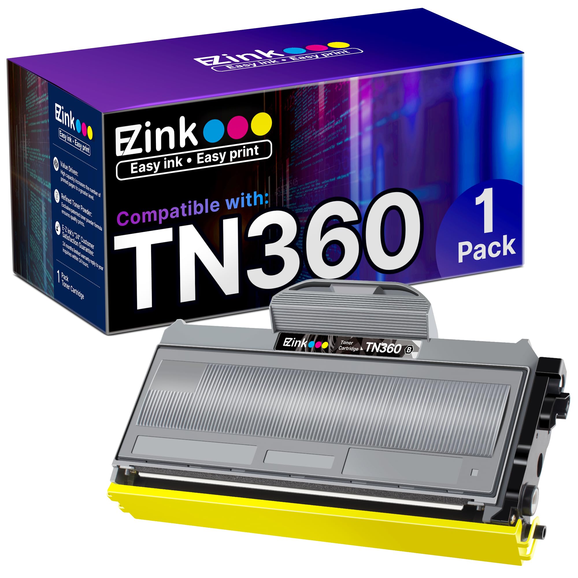 Photo 1 of E-Z Ink Compatible Toner Cartridge Replacement for Brother TN330 TN360 TN-330 TN-360 High Yield Compatible with DCP-7040 DCP-7030 MFC-7840W HL-2140 MFC-7340 MFC-7440N HL-2170W HL-2150N (1 Black)
