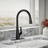 KOHLER Bevin Kitchen Sink Faucet w Pull Down Sprayer, 1.5 GPM | R43210-BL, High Arch, Two-Function Sprayhead, Easy Clean, Premium Durable Metal, Matte Black