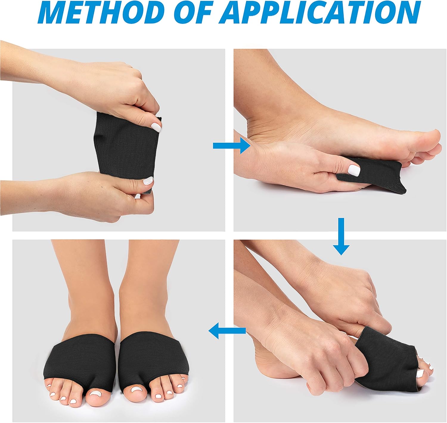 Metatarsal Sleeve with Gel Pads - 2 Pairs - Ball of Foot Cushions with Soft Gel - Fabric Compression - Help Metatarsalgia, Mortons, Neuroma, Calluses Blisters, Diabetic Feet - for Women, Men (Black): Health & Personal Care