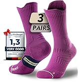 Juclise Womens Coolmax Bamboo Viscose Compression Running Crew Socks, Moisture-Wicking Anti-Blister Hiking&Gym Athletic