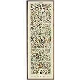 Vintage Farmhouse French Country Bedroom Wall Decor Above Bed - 10x30" - Vertical Wall Art Over the Bed - Panoramic Flower Pi