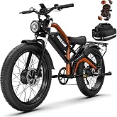 PHILIAM Electric Bike for Adults,5000W/3000W Peak Dual Motor ebike 35MPH E Bikes for Men Women,52V 32/23AH Battery, 80/100 Miles Range Ebike,26&rdquo;Fat Tire Full Suspension E-Bike
