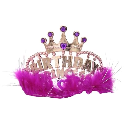 One Rhode Island Novelty Birthday Marabou Princess Pink Tiara