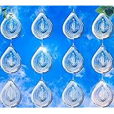 12 Bird Scare Devices Highly Reflective 3D Bird Reflectors, Shiny Bird Deterrents for Outside Patio, Wind Spinners Outdoor Garden Decoy to Keep Birds, Woodpeckers Away from House, Outdoor