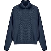 ZAFUL Women’s Batwing Long Sleeve Turtleneck Sweater Chunky Cable Knit Pullover Jumper Tops for Fall Winter 2025