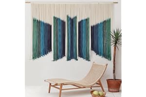 IOWER Large Macrame Wall Hanging Dip-Dyed 59" Wx37 L Craftsmanship Fiber Yarn Wall Art Boho Macrame Wall Decor